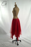 Marc Le Bihan 2590 Collection of Triple Tulle Silk Skirts Handmade in France MLB-2590-HONG Red